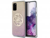 Guess 4G Glitter TPU Case Gold Pink - Samsung Galaxy S20+ hoesje