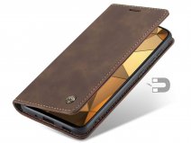 CaseMe Vintage BookCase Bruin - Samsung Galaxy S20 Ultra hoesje