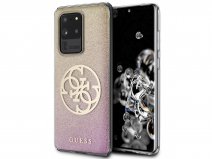 Guess 4G Glitter TPU Case Gold Pink - Samsung Galaxy S20 Ultra hoesje