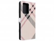 Book Case Mapje Ruitjes Print - Samsung Galaxy S20 Ultra hoesje