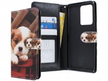 Book Case Mapje Honden Print - Samsung Galaxy S20 Ultra hoesje