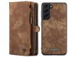 CaseMe 2in1 Wallet Ritsvak Case Bruin - Samsung Galaxy S21 FE Hoesje