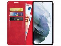 Just in Case Magnetic BookCase Rood - Samsung Galaxy S21 FE hoesje