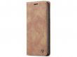 CaseMe Vintage BookCase Tan - Samsung Galaxy S21 hoesje