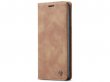 CaseMe Vintage BookCase Tan - Samsung Galaxy S21 hoesje