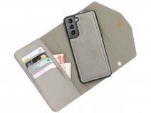 Casetastic Saffiano 2in1 Clutch Case Zilver - Samsung Galaxy S21 hoesje