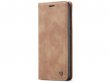 CaseMe Vintage BookCase Tan - Samsung Galaxy S21 Ultra hoesje