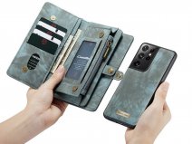 CaseMe 2in1 Wallet Ritsvak Case Blauw - Samsung Galaxy S21 Ultra Hoesje
