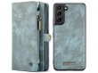 CaseMe 2in1 Wallet Ritsvak Case Blauw - Samsung Galaxy S22 Hoesje
