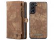 CaseMe 2in1 Wallet Ritsvak Case Bruin - Samsung Galaxy S22 Hoesje