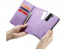 CaseMe 2in1 Magnetic Bookcase Paars - Samsung Galaxy S22 Hoesje