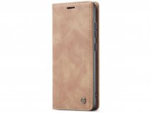 CaseMe Vintage BookCase Tan - Samsung Galaxy S22 hoesje