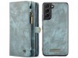CaseMe 2in1 Wallet Ritsvak Case Blauw - Samsung Galaxy S22+ Hoesje