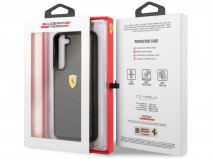 Ferrari Carbon Fiber Case Zwart - Samsung Galaxy S22+ Hoesje