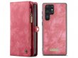 CaseMe 2in1 Wallet Ritsvak Case Rood - Samsung Galaxy S22 Ultra Hoesje