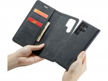 CaseMania 2in1 Magnetic Bookcase Zwart - Samsung Galaxy S22 Ultra Hoesje
