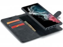 CaseMania 2in1 Magnetic Bookcase Zwart - Samsung Galaxy S22 Ultra Hoesje