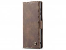 CaseMe Vintage BookCase Bruin - Samsung Galaxy S22 Ultra hoesje