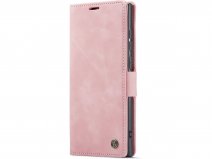 CaseMe Vintage BookCase Roze - Samsung Galaxy S22 Ultra hoesje