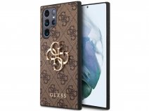 Guess Big 4G Monogram Case Bruin - Samsung Galaxy S23 Ultra hoesje