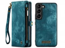 CaseMe 2in1 Wallet Ritsvak Case Blauw - Samsung Galaxy S23 Hoesje