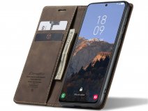 CaseMania Vintage Slim Bookcase Donkerbruin - Samsung Galaxy S23+ hoesje