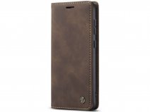 CaseMania Vintage Slim Bookcase Donkerbruin - Samsung Galaxy S23+ hoesje
