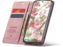 CaseMania Vintage Slim Bookcase Roze - Samsung Galaxy S23+ hoesje