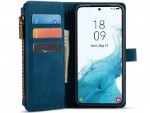 CaseMe Ritsvak Wallet Case Blauw - Samsung Galaxy S23+ Hoesje