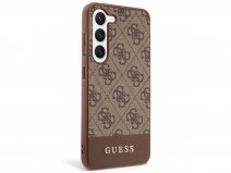 Guess Monogram Stripe Case Bruin - Samsung Galaxy S23+ hoesje