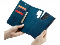 CaseMe 2in1 Magnetic Bookcase Blauw - Samsung Galaxy S23 Ultra Hoesje