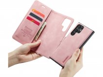 CaseMe 2in1 Magnetic Bookcase Roze - Samsung Galaxy S23 Ultra Hoesje