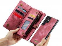 CaseMe 2in1 Wallet Ritsvak Case Rood - Samsung Galaxy S23 Ultra Hoesje