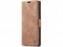 CaseMania Vintage Slim Bookcase Bruin - Samsung Galaxy S23 Ultra hoesje
