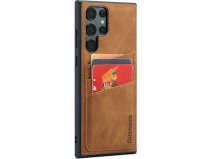 CaseMe Vintage Card Case Bruin - Samsung Galaxy S23 Ultra Hoesje