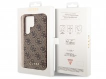 Guess Monogram Charm Case Bruin - Samsung Galaxy S23 Ultra hoesje