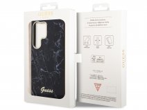 Guess Marble Collection Case Zwart - Samsung Galaxy S23 Ultra hoesje