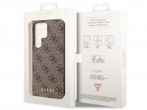 Guess Monogram Case Bruin - Samsung Galaxy S23 Ultra hoesje