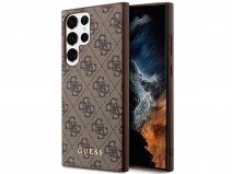 Guess Monogram Case Bruin - Samsung Galaxy S23 Ultra hoesje