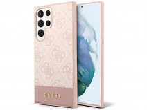 Guess Monogram Stripe Case Roze - Samsung Galaxy S23 Ultra hoesje
