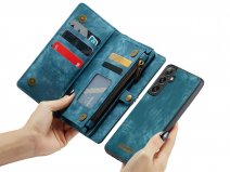 CaseMe 2in1 Wallet Ritsvak Case Blauw - Samsung Galaxy A36 Hoesje