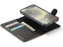 CaseMania 2in1 Magnetic Leather Bookcase Grijs - Samsung Galaxy S24 Hoesje Leer