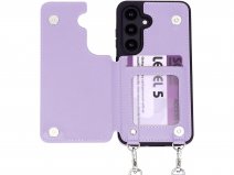 CaseMania Crossbody Wallet Case met Koord - Samsung Galaxy S24 Hoesje Lila
