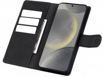 CaseMania Leather Bookcase Zwart - Samsung Galaxy S24 hoesje