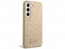 Guess Glitter Script Case Goud - Samsung Galaxy S24 hoesje