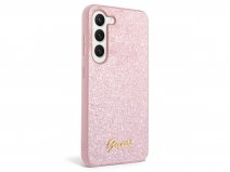 Guess Glitter Script Case Roze - Samsung Galaxy S24+ hoesje