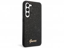 Guess Glitter Script Case Zwart - Samsung Galaxy S24+ hoesje