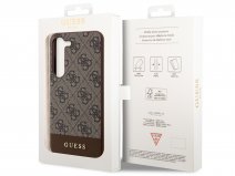 Guess Monogram Stripe Case Bruin - Samsung Galaxy S24+ hoesje