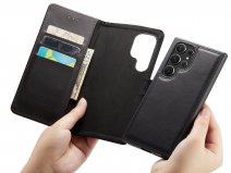 CaseMania 2in1 Magnetic Leather Bookcase Zwart - Samsung Galaxy S24 Ultra Hoesje Leer