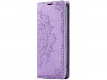 CaseMania Mandala BookCase Lila Paars - Samsung Galaxy S24 Ultra hoesje
